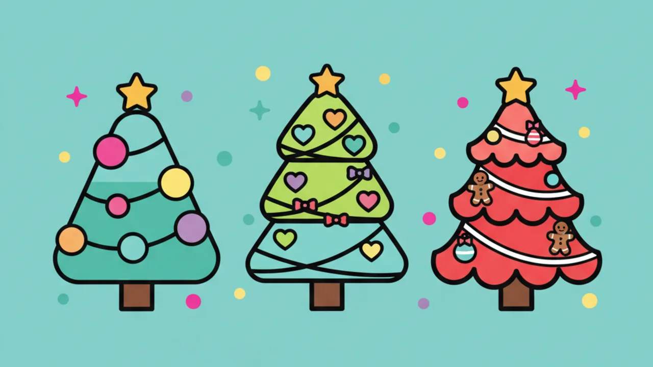 Kawaii Christmas Tree Coloring Pages: Free & Creative Designs