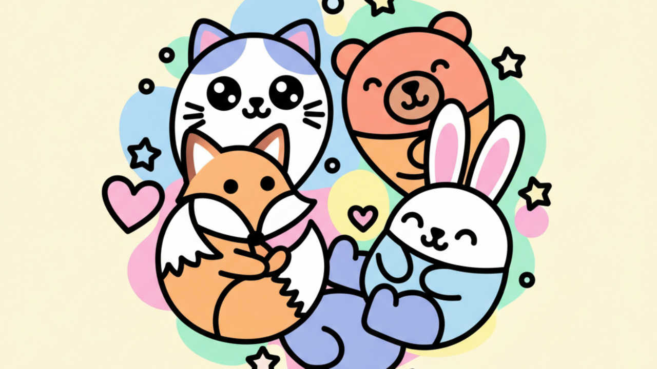 Cute Animal Coloring Pages: Special Kawaii Collection