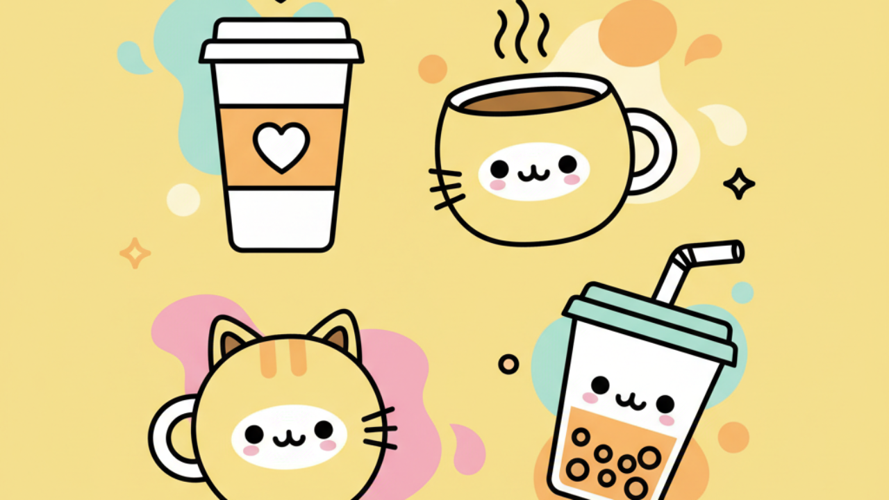 Kawaii Coffee Cup Coloring Pages: Creative & Cute Fun