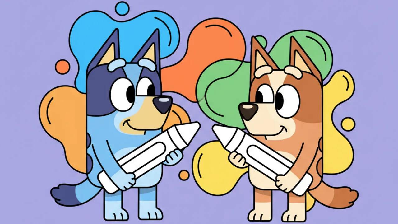 Bandit and Chilli Coloring Pages: Fun with Bluey’s Family
