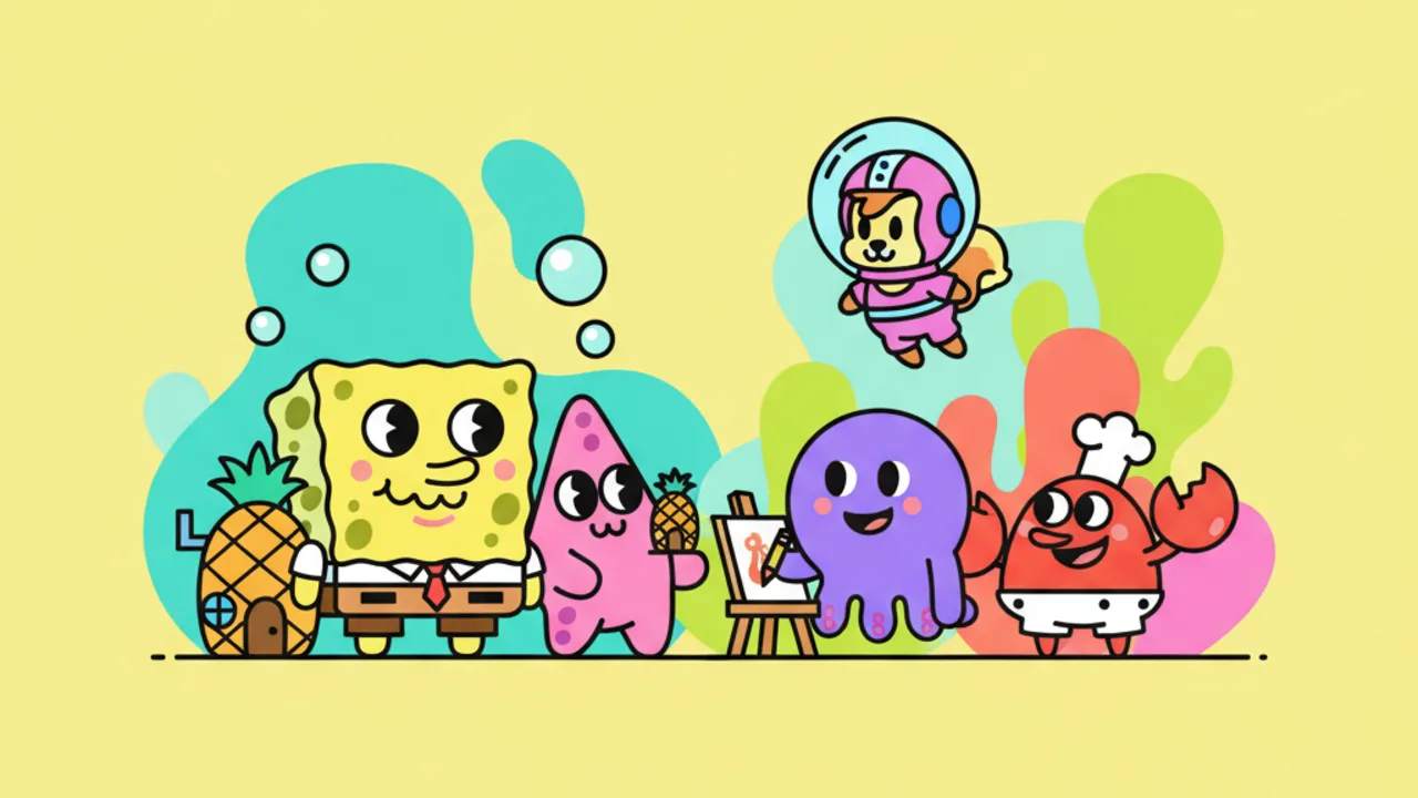 Cute SpongeBob & Friends Coloring Pages