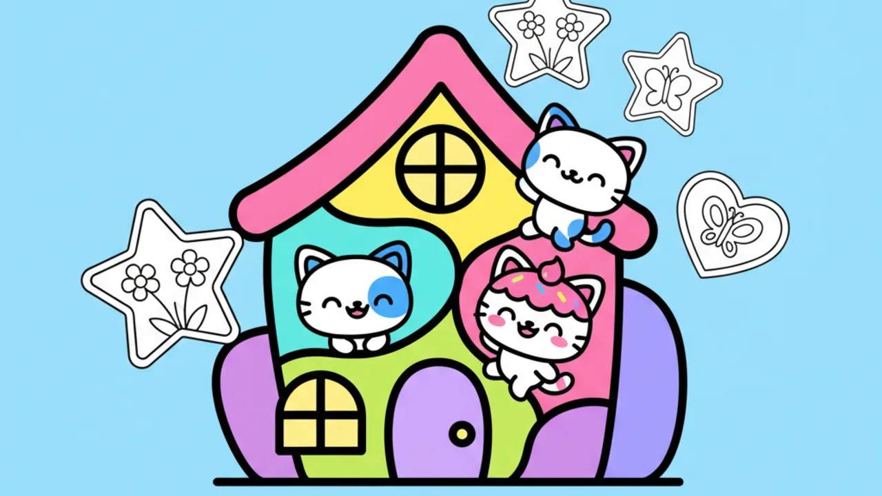 Gabby's Dollhouse Coloring Pages: Fun & Relaxing Prints