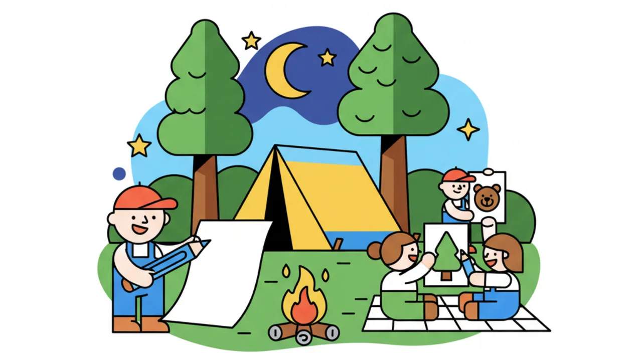 Educational Camping Coloring Pages for Kids