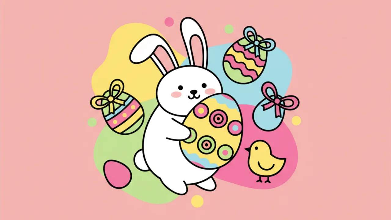 Easter Coloring Pages: Cute Animals and Decorative Eggs