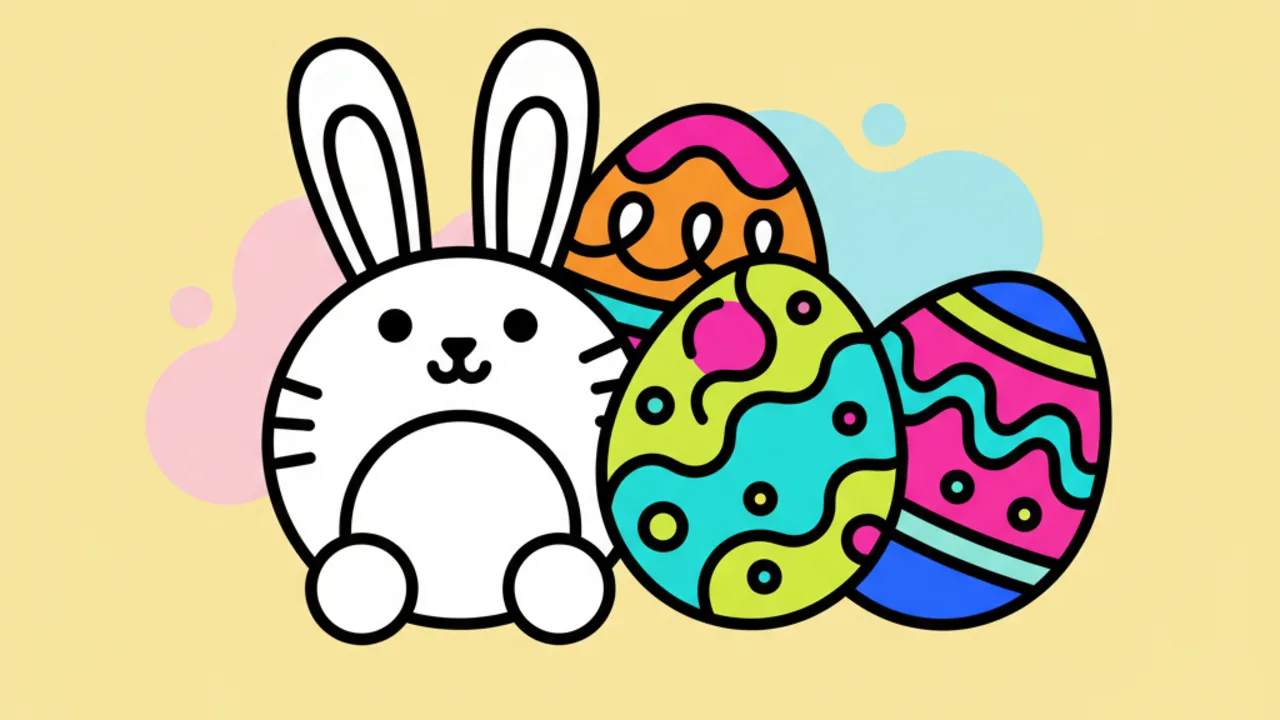 Cute Easter Line Art: Free Coloring Pages for Kids