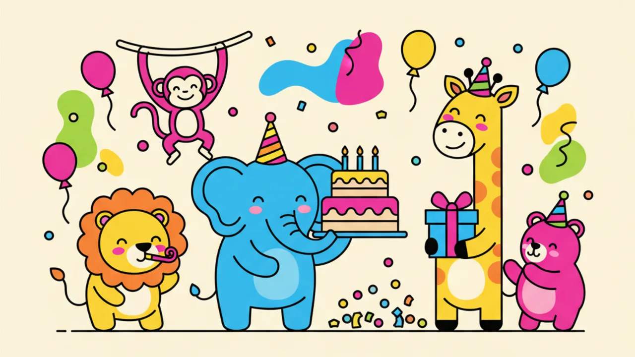 Party Animal Coloring Pages: Birthday Fun for Kids