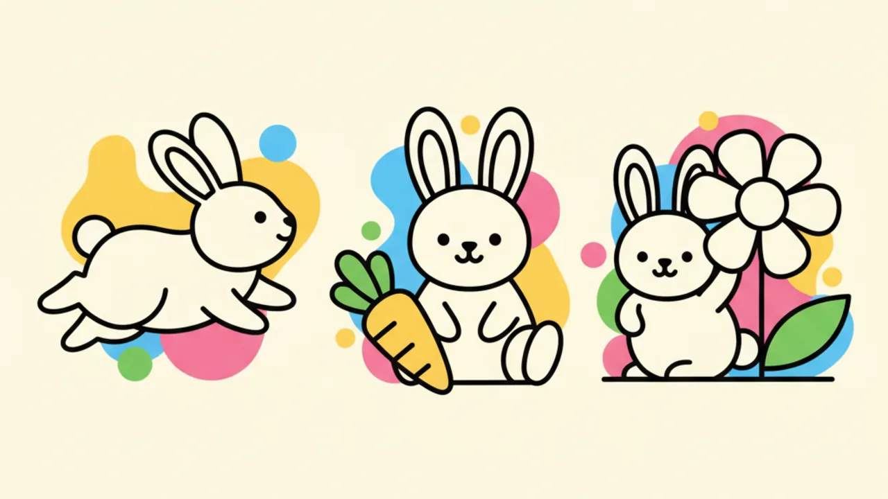 Cute Bunny Coloring Pages: Free Printable Fun for Kids