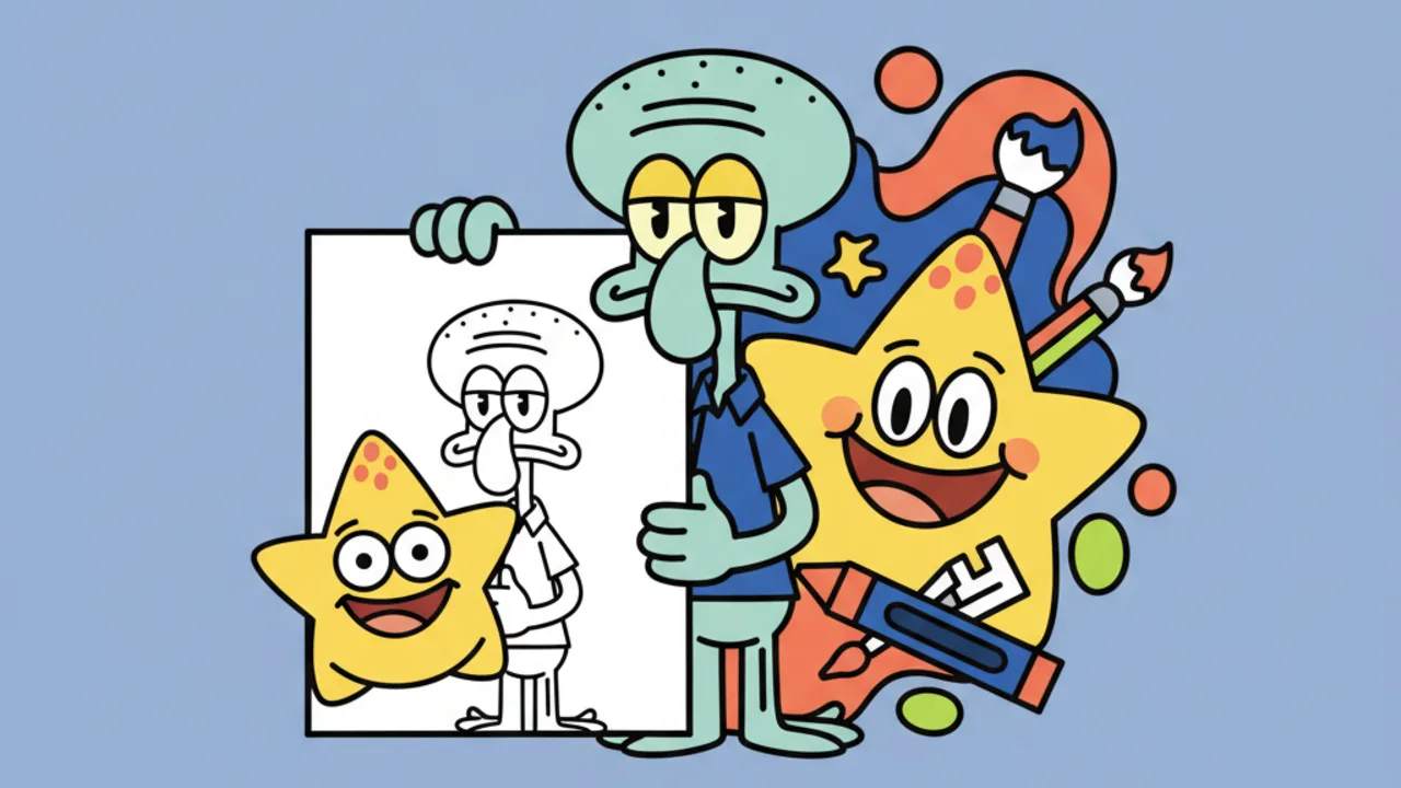 Squidward Coloring Pages: Fun Art for Kids