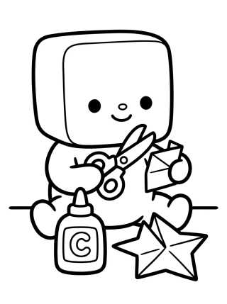 Desenho de Baby Box Doing Crafts para colorir e imprimir grátis
