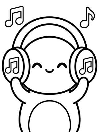 Desenho de DJ Catnip with Headphones para colorir e imprimir grátis
