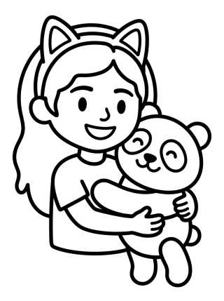 Desenho de Smiling Gabby and Pandy Paws para colorir e imprimir grátis