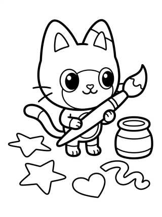Desenho de Baby Box with Paints and Brushes para colorir e imprimir grátis