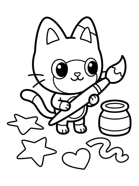 Desenho de Baby Box with Paints and Brushes para colorir e imprimir grátis