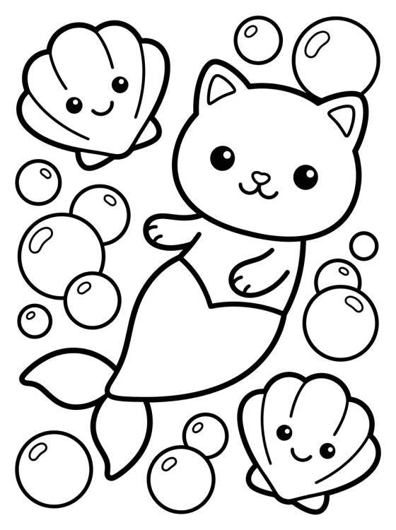 Desenho de MerCat in the Magic Sea para colorir e imprimir grátis