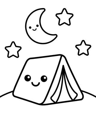 Coleção de desenhos para colorir: Fun Camping Adventure