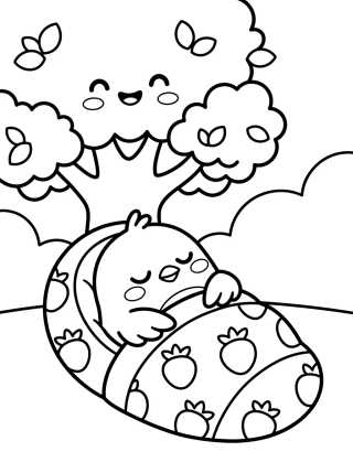 Desenho de Little Bird in a Sleeping Bag para colorir e imprimir grátis