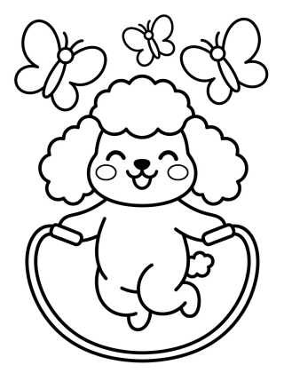 Desenho de Coco the Cute Poodle para colorir e imprimir grátis
