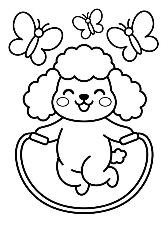 Desenho de Coco the Cute Poodle para colorir e imprimir grátis