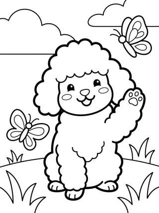 Desenho de Coco the Pink Poodle para colorir e imprimir grátis