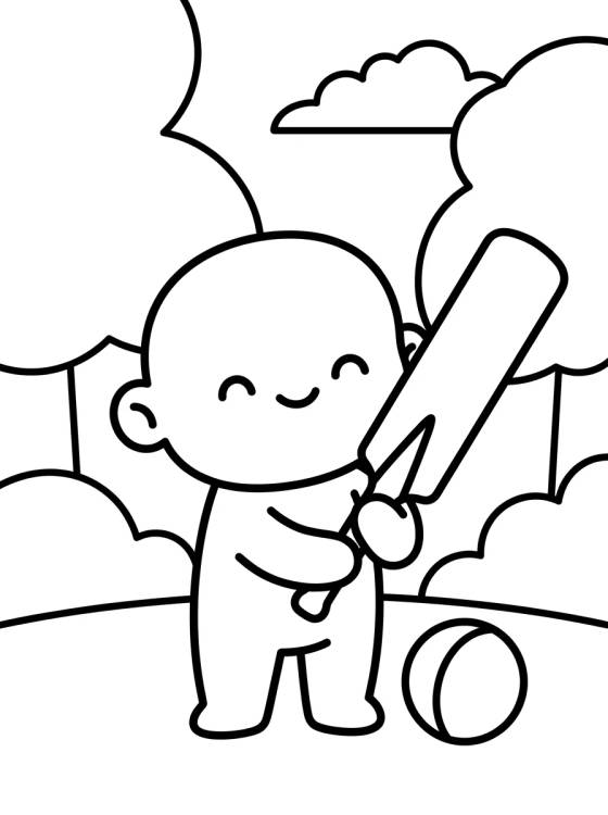 Rusty and the Cricket Ball para colorir Desenho de Rusty and the Cricket Ball para colorir e imprimir grátis