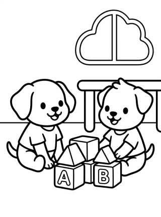 Desenho de Rusty and Indy at School para colorir e imprimir grátis