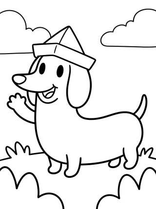 Desenho de Snickers the Dachshund Pup para colorir e imprimir grátis