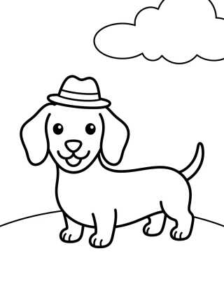 Desenho de Snickers the Dachshund Puppy para colorir e imprimir grátis
