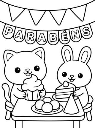 Desenho de Animals at the Birthday Party para colorir e imprimir grátis