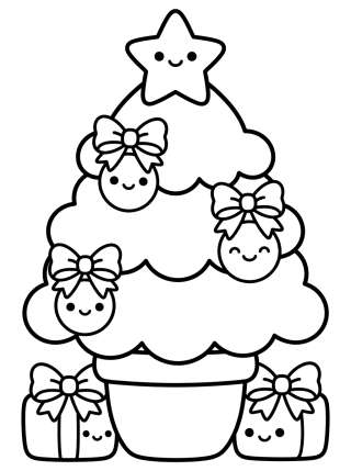 Coleção de desenhos para colorir: Christmas Tree Coloring Pages