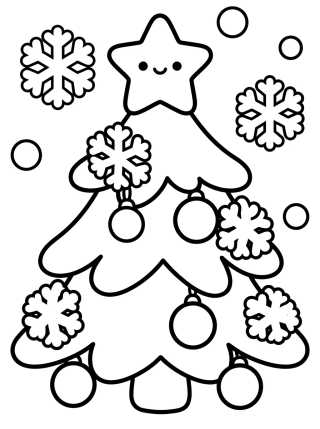 Desenho de Simple Christmas Tree with Snow para colorir e imprimir grátis
