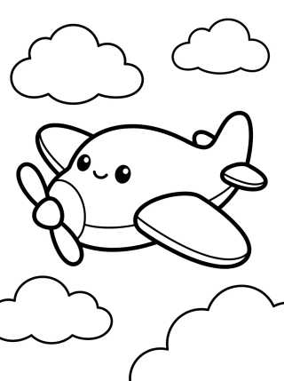 Desenho de Dreamy Little Airplane para colorir e imprimir grátis
