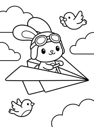 Desenho de Bunny in an Airplane para colorir e imprimir grátis