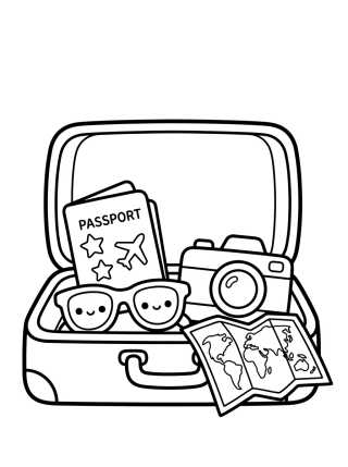 Desenho de Magical Travel Suitcase para colorir e imprimir grátis