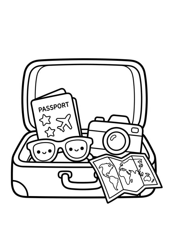 Desenho de Magical Travel Suitcase para colorir e imprimir grátis