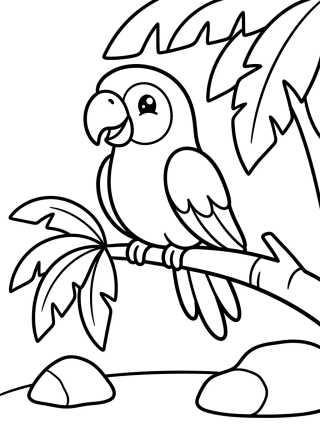 Desenho de Smiling Macaw in the Forest para colorir e imprimir grátis