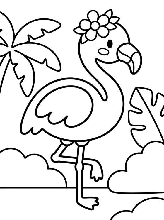 Desenho de Friendly Flamingo para colorir e imprimir grátis