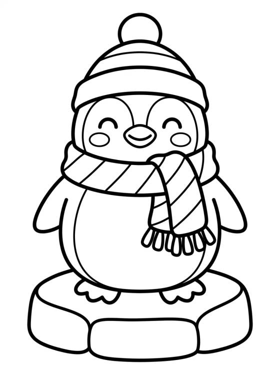 Desenho de Penguin with a Scarf para colorir e imprimir grátis