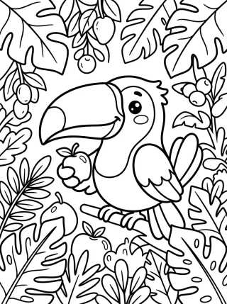 Desenho de Big-Billed Toucan para colorir e imprimir grátis