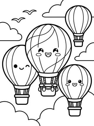 Desenho de Hot Air Balloon Festival para colorir e imprimir grátis