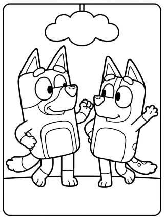 Bandit and Chilli Dancing Together para colorir Desenho de Bandit and Chilli Dancing Together para colorir e imprimir grátis