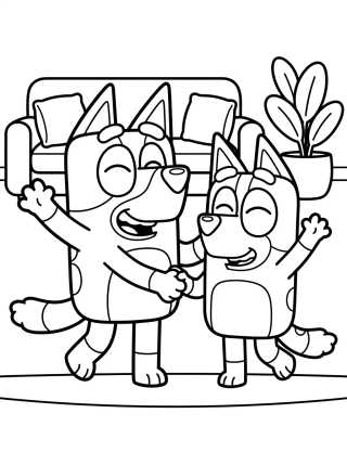 Desenho de Bandit and Chilli Dancing para colorir e imprimir grátis