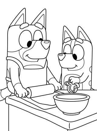 Desenho de Bandit and Chilli in the Kitchen para colorir e imprimir grátis