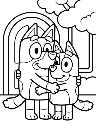 Desenho de Bandit and Chilli Warm Hug para colorir e imprimir grátis