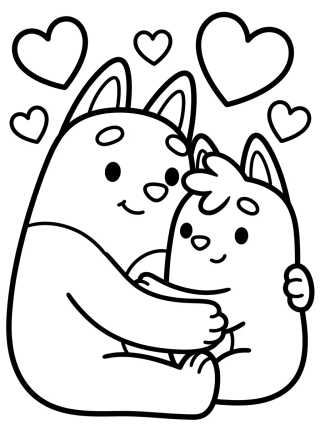 Desenho de Bandit and Chilli's Sweet Hug para colorir e imprimir grátis