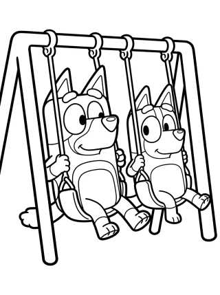 Desenho de Bandit and Chilli at the Playground para colorir e imprimir grátis