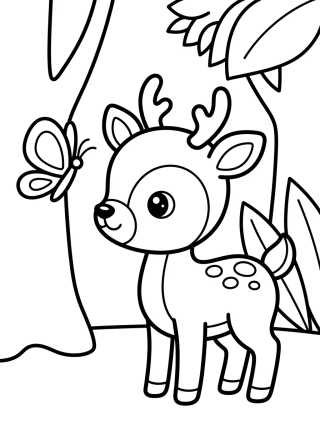 Desenho de Little Fawn in the Woods para colorir e imprimir grátis