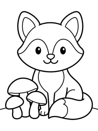 Desenho de Little Fox in the Woods para colorir e imprimir grátis