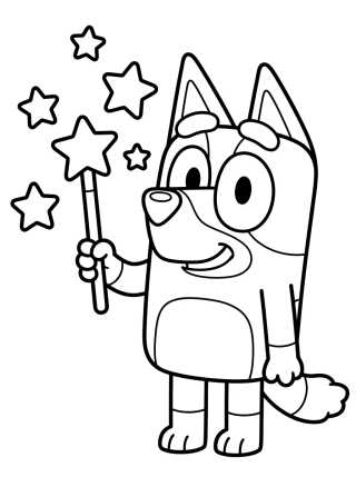 Desenho de Bingo Playing with a Magic Wand para colorir e imprimir grátis