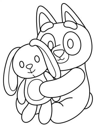 Desenho de Bingo with her Floppy Bunny para colorir e imprimir grátis