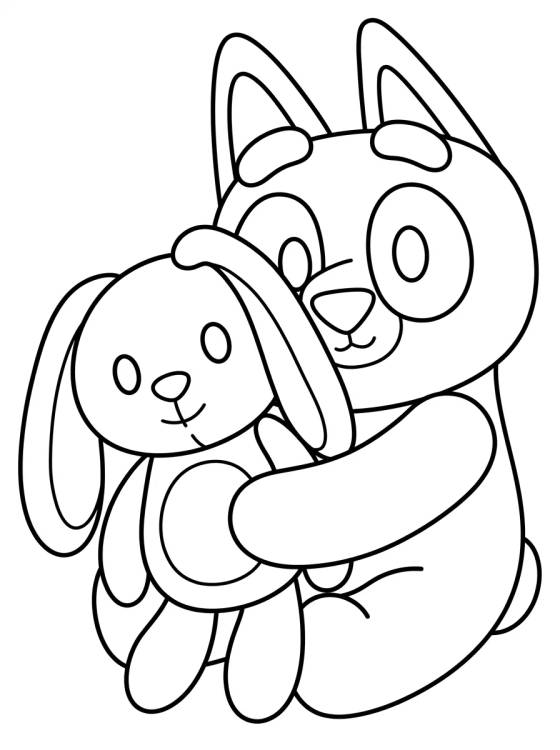 Desenho de Bingo with her Floppy Bunny para colorir e imprimir grátis
